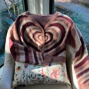 L.A Hearts Heart striped soft sweater cardigan